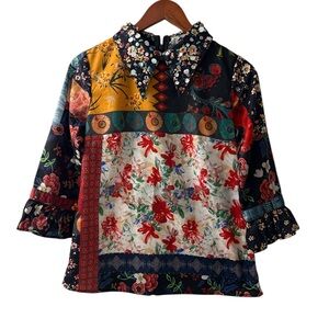Floral Patchwork Women's Top